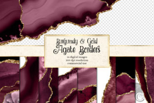 Burgundy and Gold Agate Borders