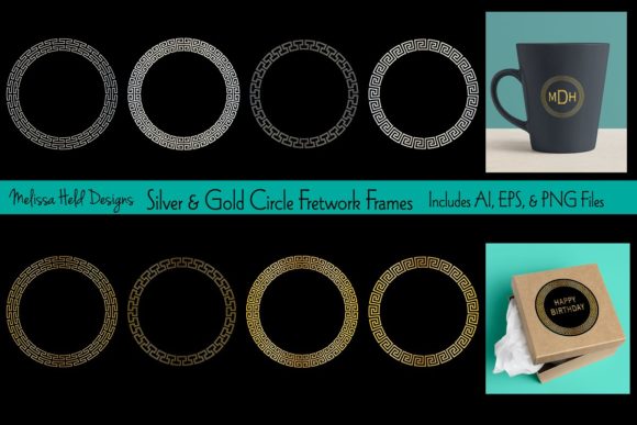 Circle Fretwork Frames: A Versatile Clipart Collection for Design Projects