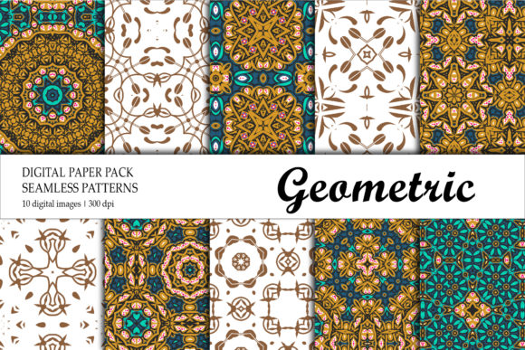 Digital Paper Geometric Gold Yellow Blue: A Versatile Design Resource