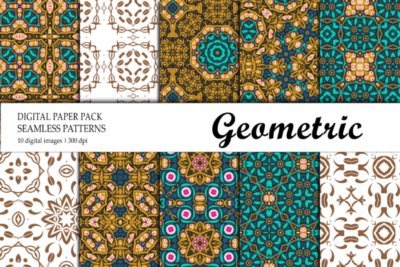 Digital Paper Geometric Green Brown: A Versatile Design Asset for Creative Projects