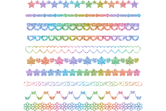 Glitter Rainbow Boarder Designer Bundle