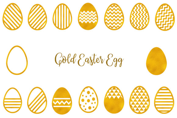 Gold Easter Egg Clipart: A Versatile Design Resource
