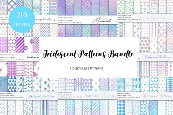 Iridescent Rainbow Patterns Bundle: A Creative Resource for Designers and Crafters