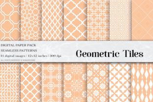 Peach Geometric Tiles Seamless Patterns: A Versatile Design Resource