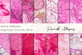 Pink Maps Digital Paper