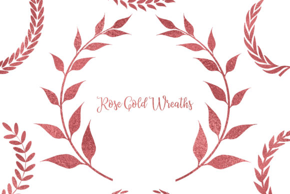 Rose Gold Wreaths Clipart, Rose Gold Frame