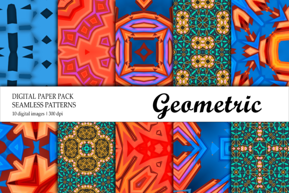 Wallpaper Geometric Blue Red Purple