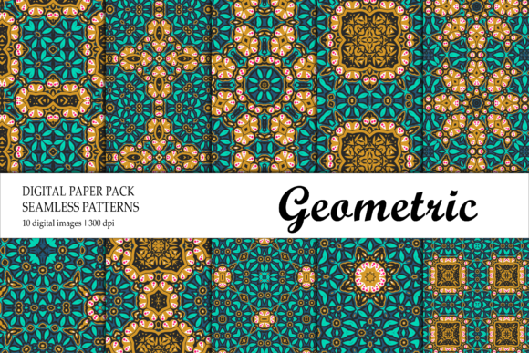 Wallpaper Geometric Gold Green