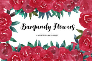 Watercolor Burgundy Flower Clipart: A Versatile Tool for Creative Projects