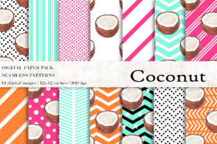 Watercolor Coconut Fruit Digital Papers: A Creative Resource for Designers and Crafters