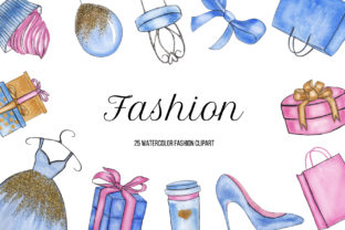 Watercolor Fashion Shopping Clipart