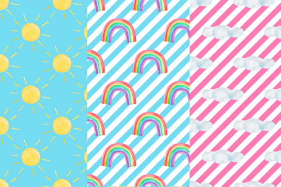Watercolor Weather Digital Papers